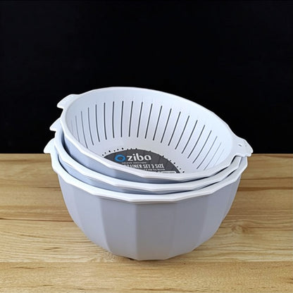 Ziba 2-in-1 Colander & Bowl Set (3-Piece)