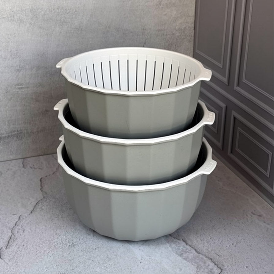Ziba 2-in-1 Colander & Bowl Set (3-Piece)