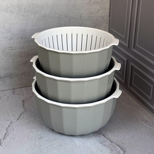 Ziba 2-in-1 Colander & Bowl Set (3-Piece)