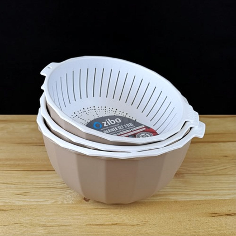 Ziba 2-in-1 Colander & Bowl Set (3-Piece)