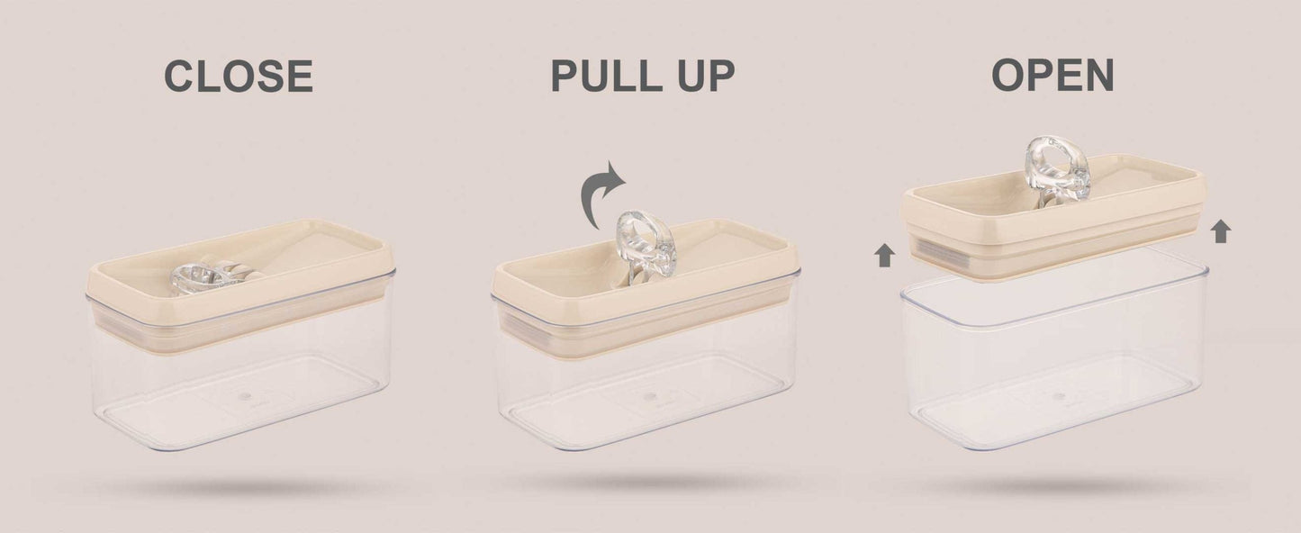 Limon Rectangular Canister Jar with Thumb Lid 1-L