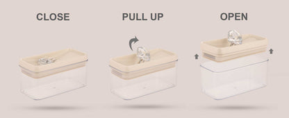 Limon Rectangular Canister Jar with Thumb Lid 1-L