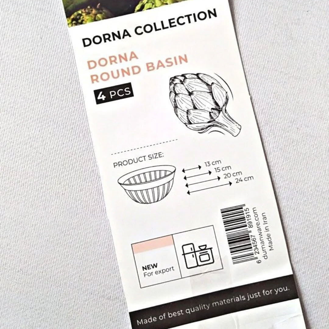 Duman Dorna Bowl Basin Set 4-Pcs (Iran)!