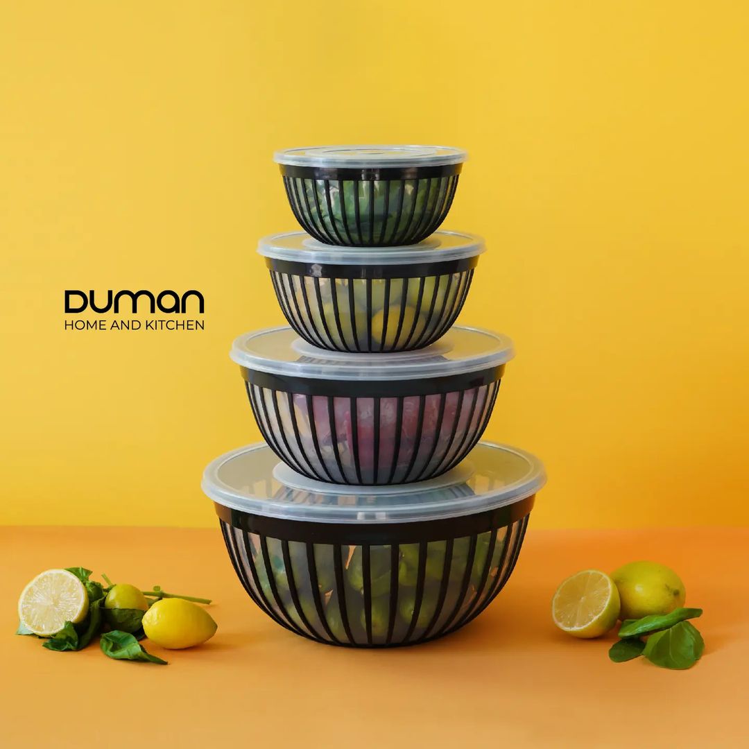 Duman Dorna Round Bowl Set with Lid 4-Pcs