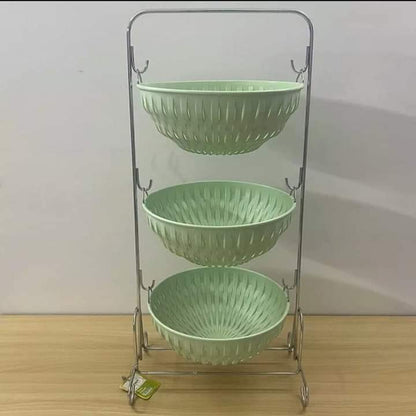 Limon Onion Rack 3-Floor with Metal Stand (Round)