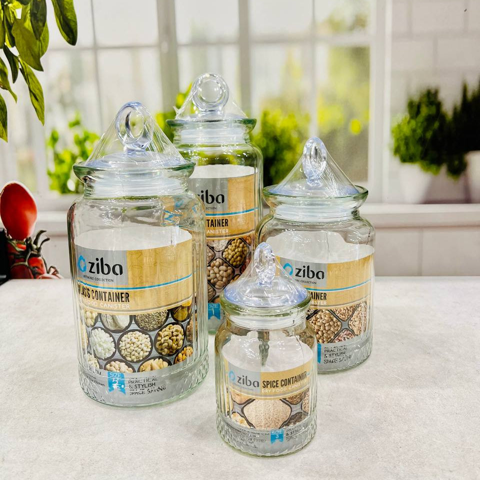 Ziba Glass Containers, Jars & Canisters (Round)