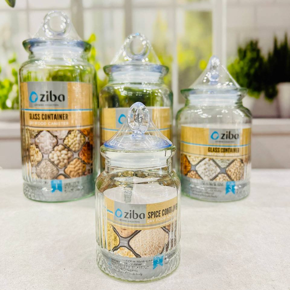 Ziba Glass Containers, Jars & Canisters (Round)