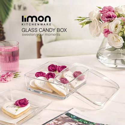 Limon Glass Candy Box with Lid!