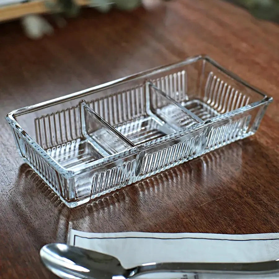 Limon Glass Snack Serving Tray with Acrylic Lid