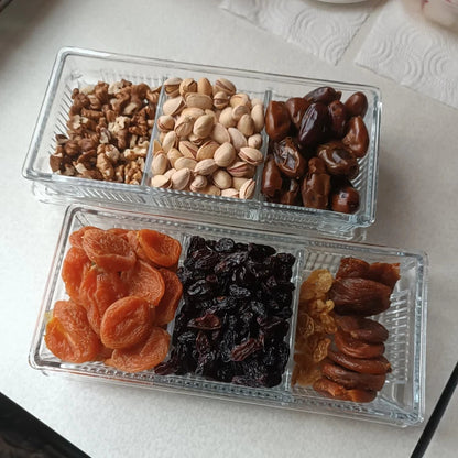Limon Glass Snack Serving Tray with Acrylic Lid