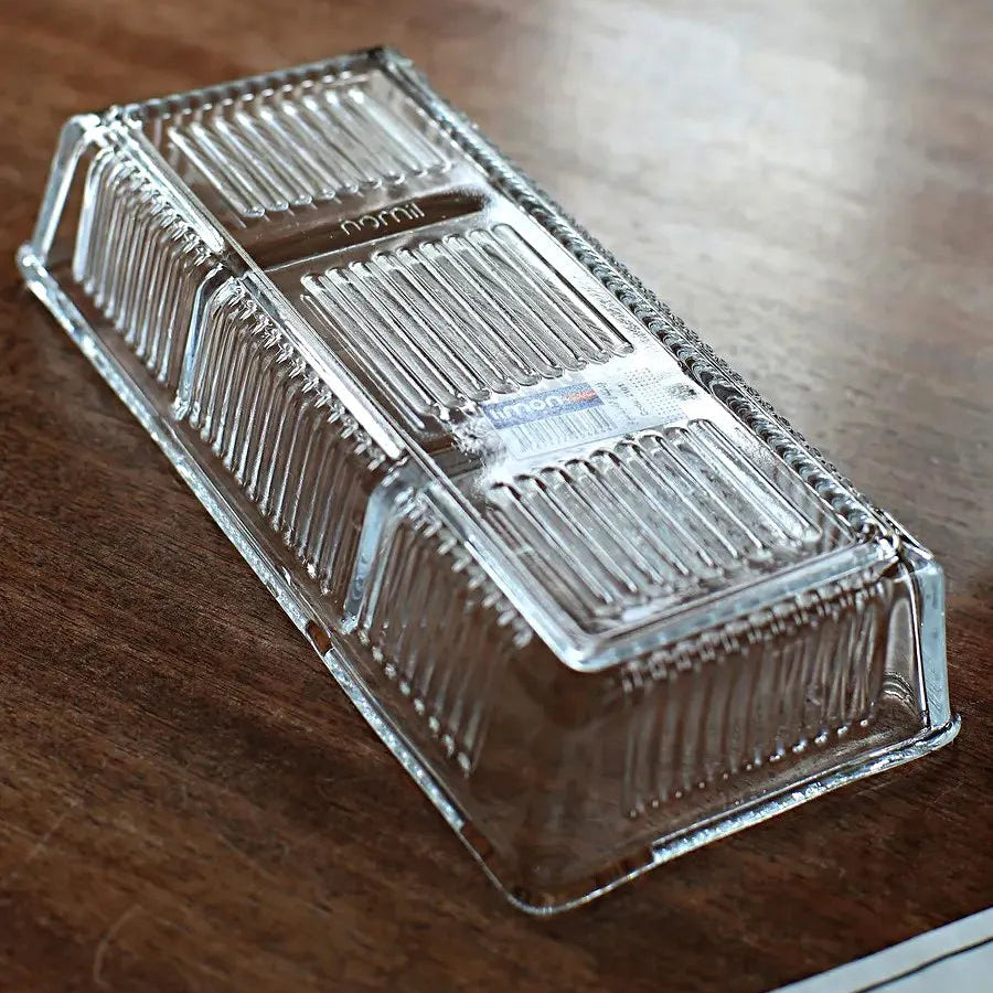Limon Glass Snack Serving Tray with Acrylic Lid