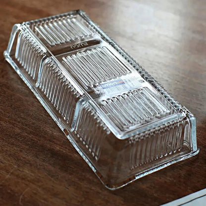 Limon Glass Snack Serving Tray with Acrylic Lid