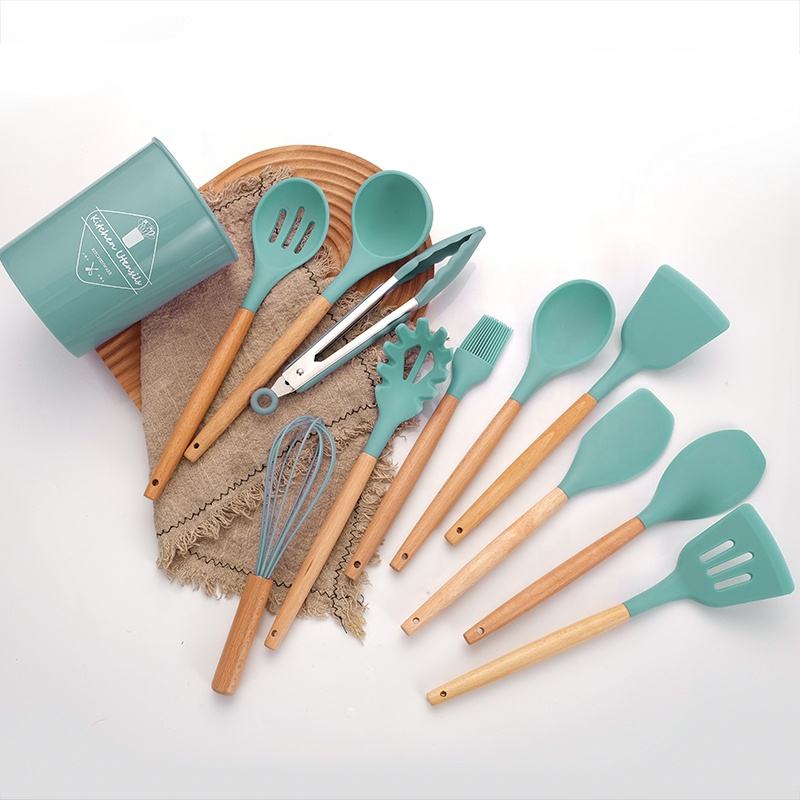 Non-Stick Silicon Kitchen Utensils Set 12-Pcs!