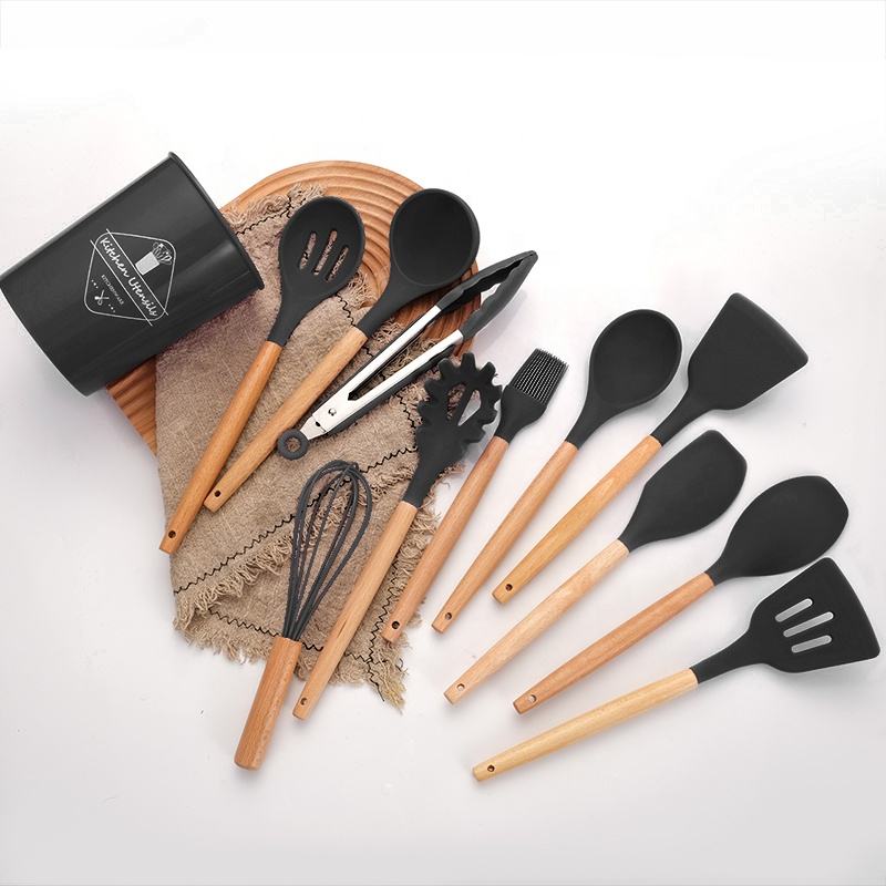 Non-Stick Silicon Kitchen Utensils Set 12-Pcs!