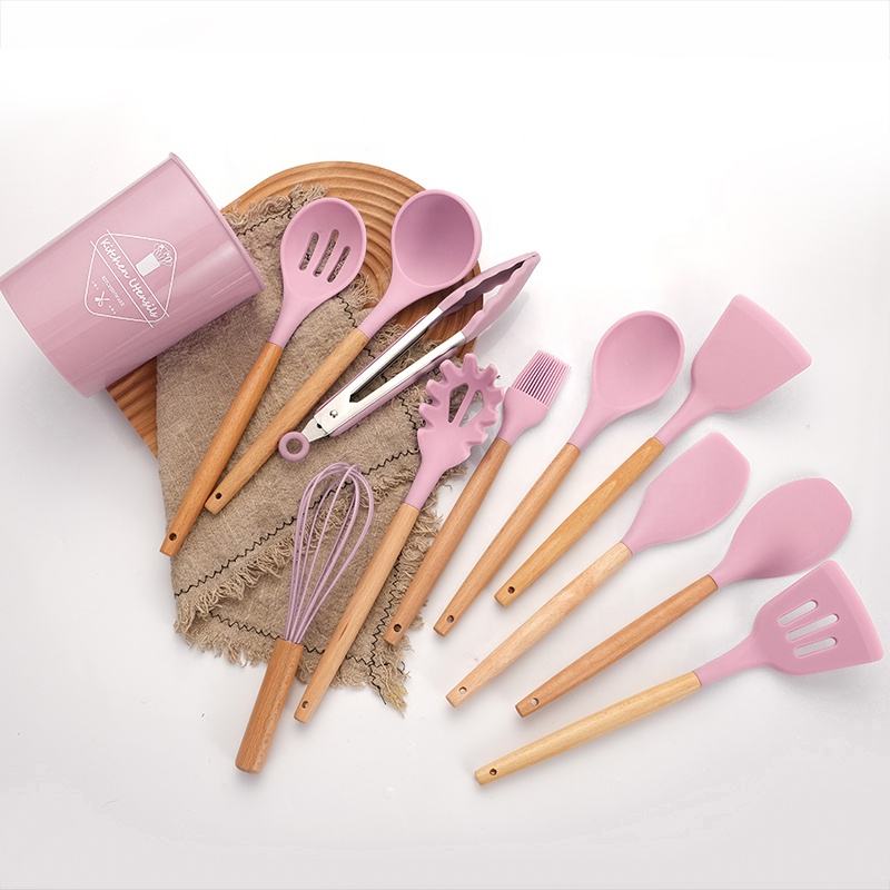 Non-Stick Silicon Kitchen Utensils Set 12-Pcs!