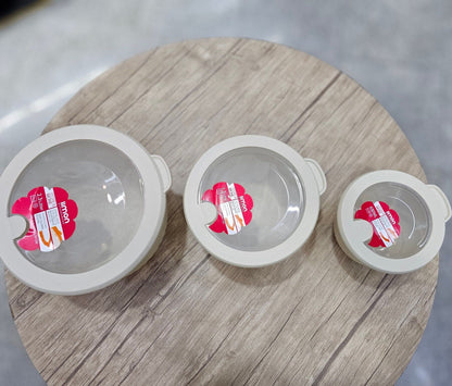 Limon Bowl Set with Vented Lid 3-Pcs (Plastic)!