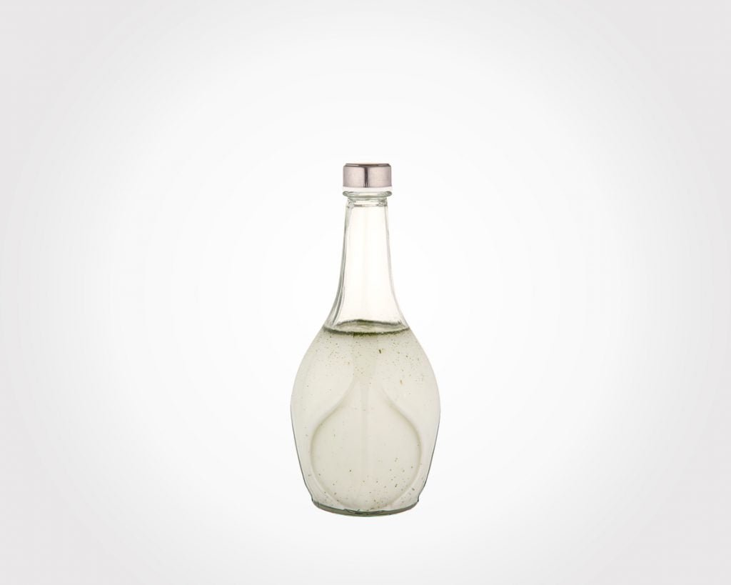 Limon Glass Bottle with Steel Lid 1.1 L (Leaf Design)