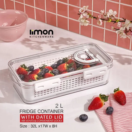 Limon Fridge Container with Dated Lids!