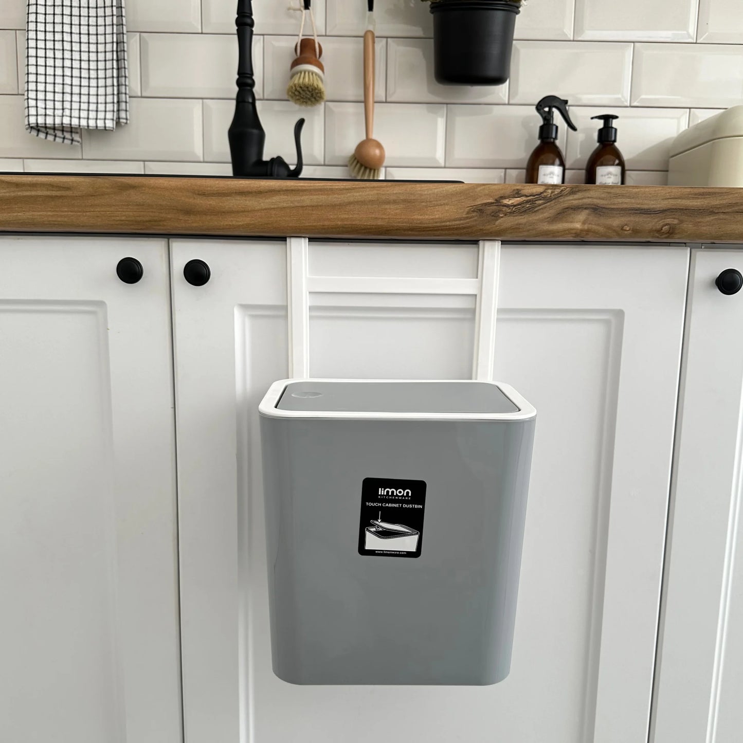 Limon Cabinet Door Dustbin Push Button 2-Liter