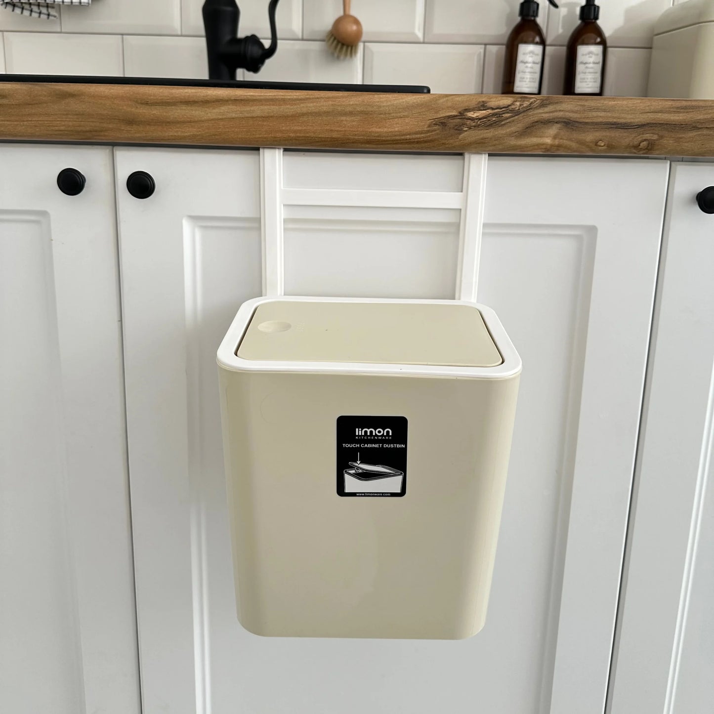 Limon Cabinet Door Dustbin Push Button 2-Liter