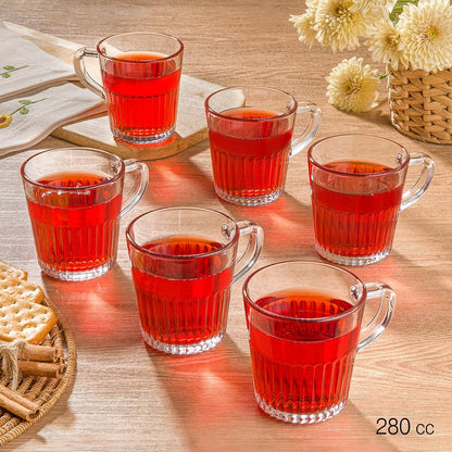 Limon Glass Tea Cup Set 6 Pcs – 280 cc!