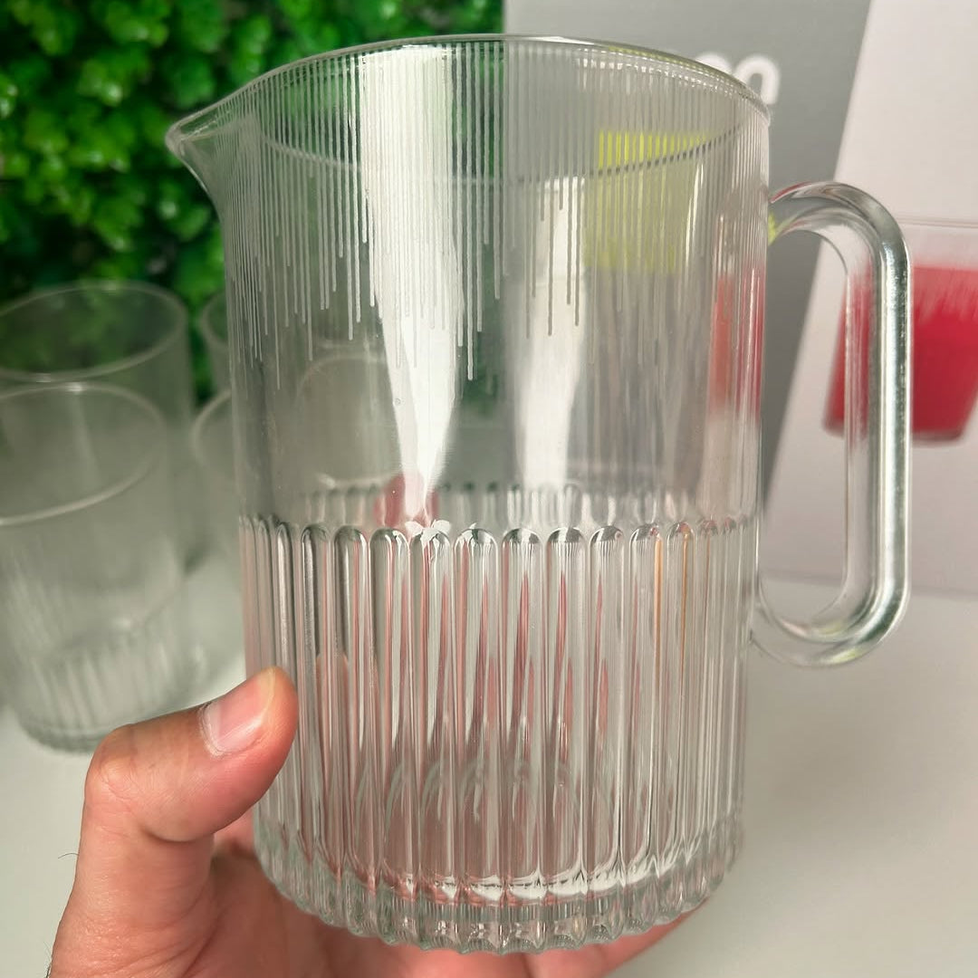 Limon Printed Glass Water Set 7Pcs (1-Jug & 6-Glasses)