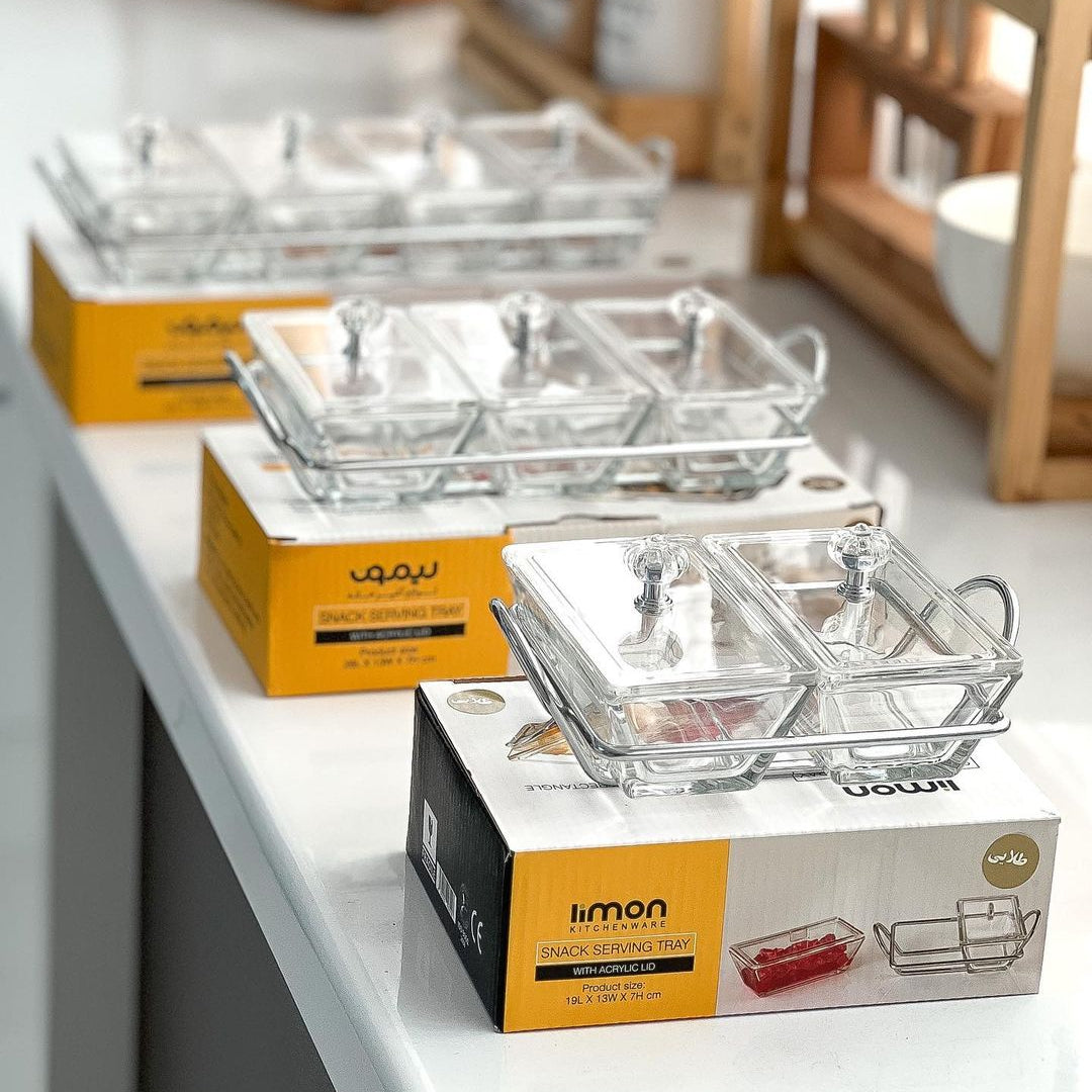Limon Glass Snack Serving Tray (Rectangular)!