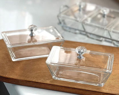 Limon Glass Snack Serving Tray 2-Sections (Rectangle)