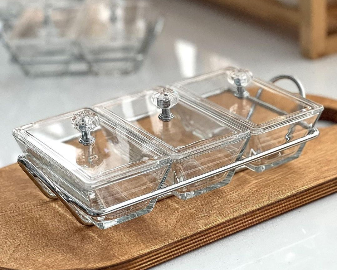 Limon Glass Snack Serving Tray (Rectangular)!