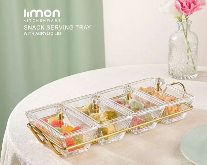 Limon Glass Snack Serving Tray (Rectangular)!