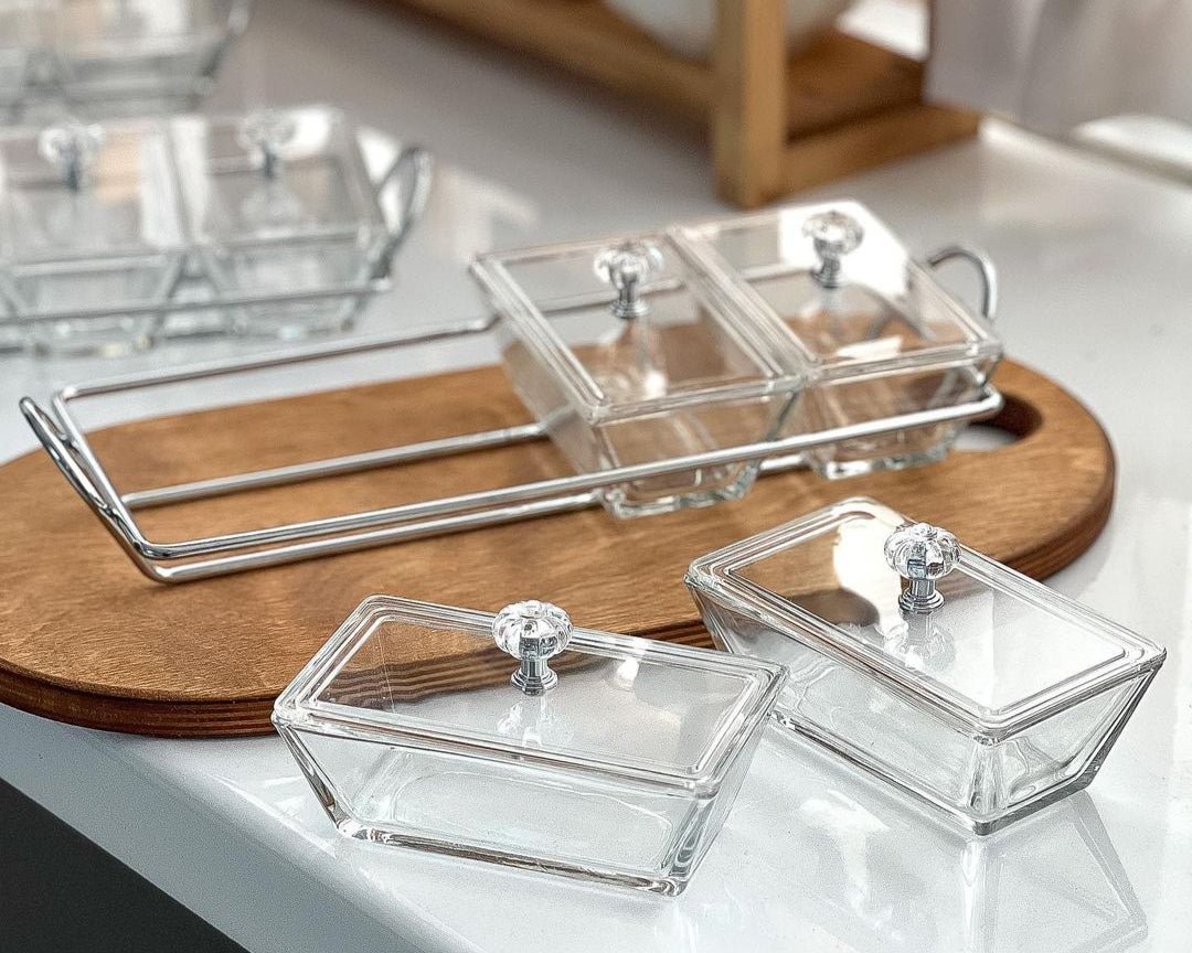 Limon Glass Snack Serving Tray (Rectangular)!