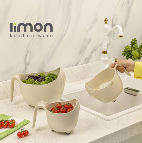 Limon Washing Bowl Set with Handle & Strainer!