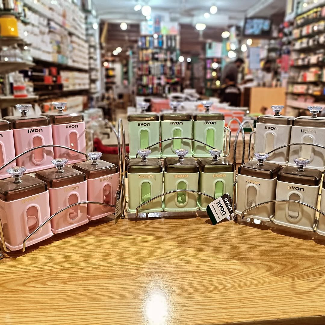 Livon Spice Jar Set 6-Pcs with Steel Stand!