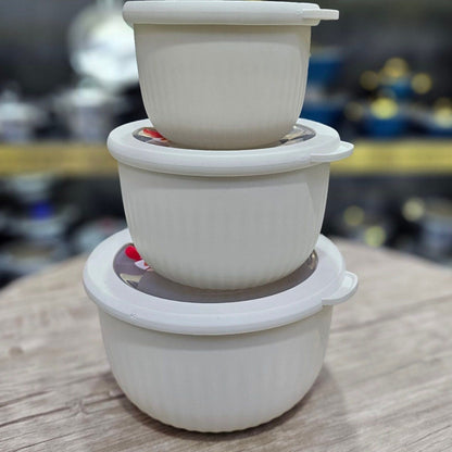 Limon Bowl Set with Vented Lid 3-Pcs (Plastic)!