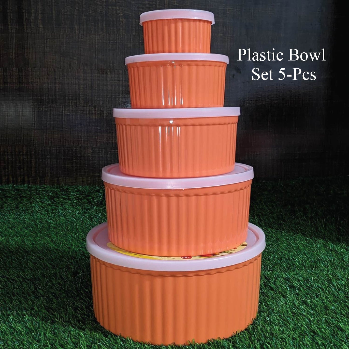 Next Icon Plastic Bowl Set with Rubber Lid 5-Pcs!