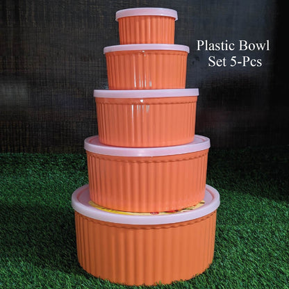 Next Icon Plastic Bowl Set with Rubber Lid 5-Pcs!