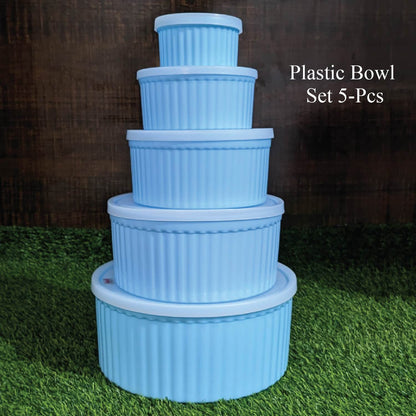 Next Icon Plastic Bowl Set with Rubber Lid 5-Pcs!