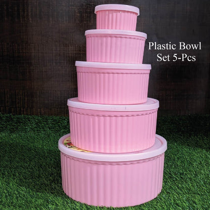 Next Icon Plastic Bowl Set with Rubber Lid 5-Pcs!