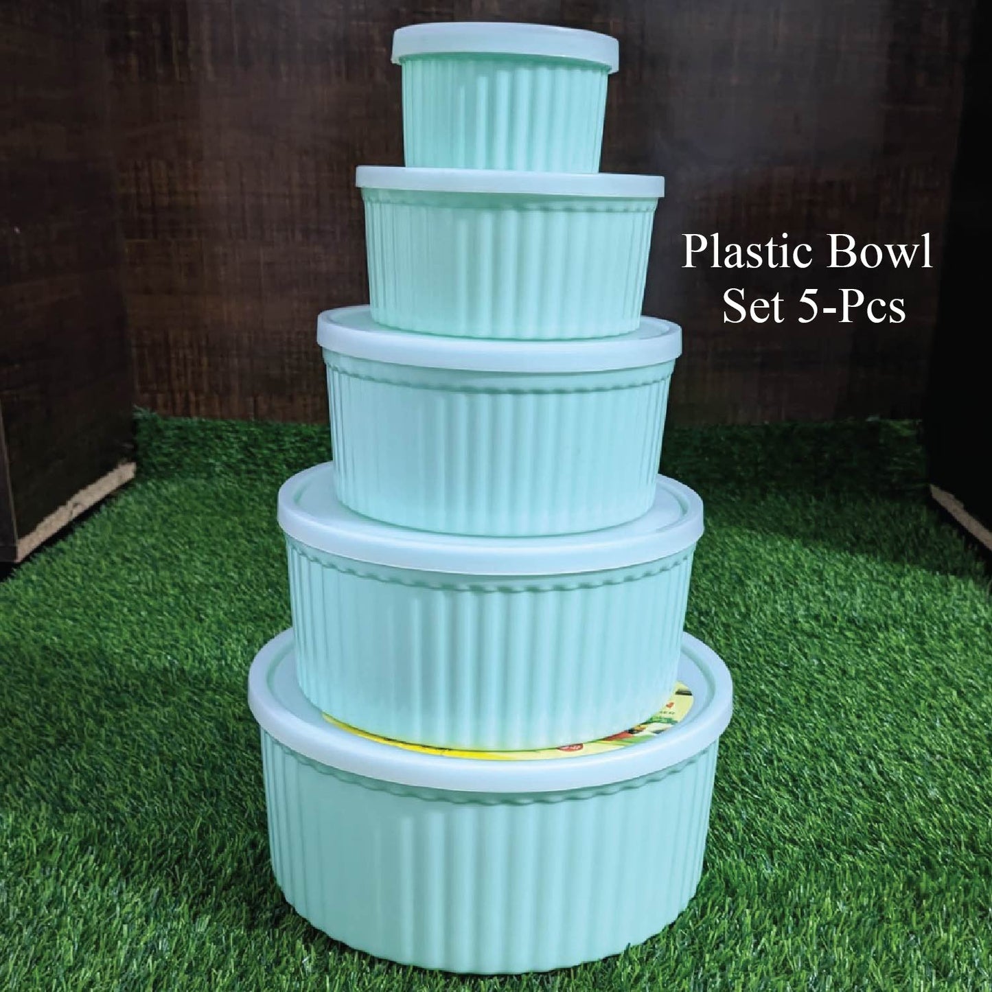 Next Icon Plastic Bowl Set with Rubber Lid 5-Pcs!