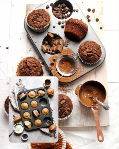 Non-Stick Muffin Pan Cake Tray 6 & 12-Pcs!