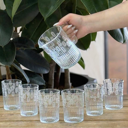 Limon Printed Glass Water Set 7Pcs (1-Jug & 6-Glasses)