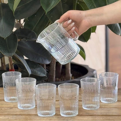 Limon Printed Glass Water Set 7Pcs (1-Jug & 6-Glasses)