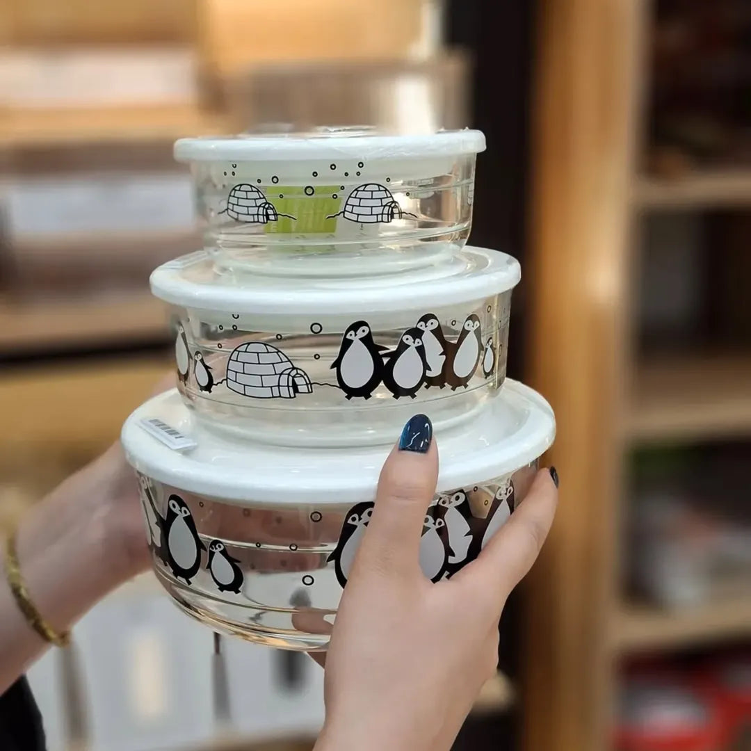 Limon Printed Vacuum Glass Bowl Set 3-Pcs!