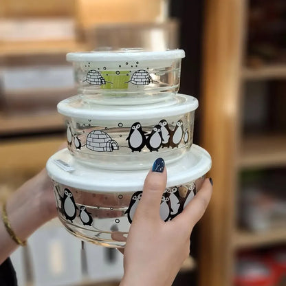 Limon Printed Vacuum Glass Bowl Set 3-Pcs!