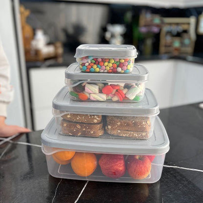 Ashkan Plastic Food Container Set 4-Pcs (Rectangle)