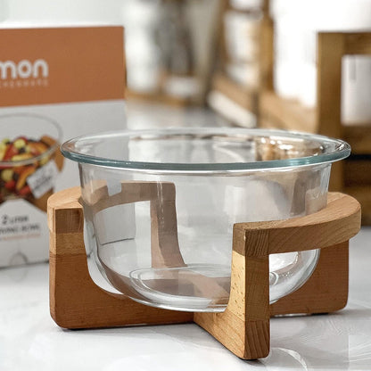 Limon Serving Bowl with Wooden Stand 2L
