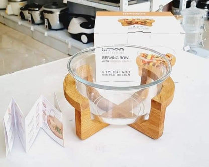 Limon Serving Bowl with Wooden Stand 2L
