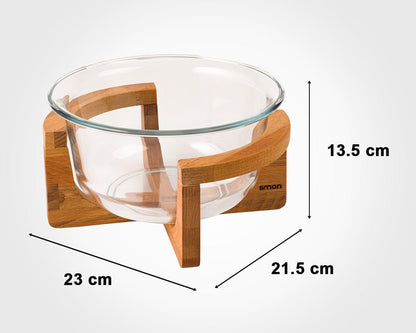 Limon Serving Bowl with Wooden Stand 2L