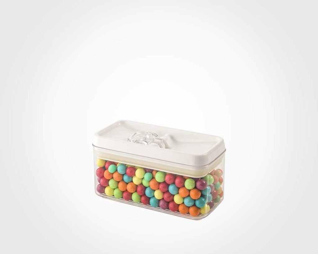 Limon Rectangular Canister Jar with Thumb Lid 1-L