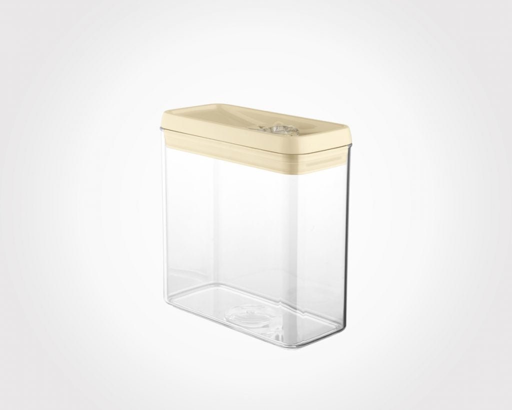 Limon Rectangular Canister Jar with a Thumb Lid of 2.7 L